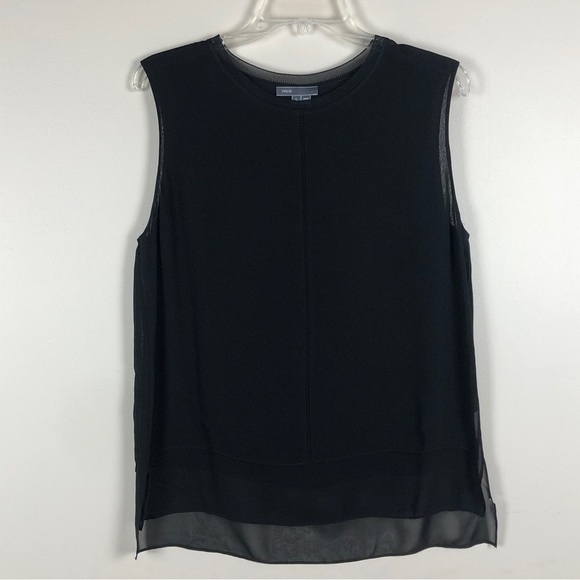 Vince Tops - Vince black sleeveless 2 layer tank blouse